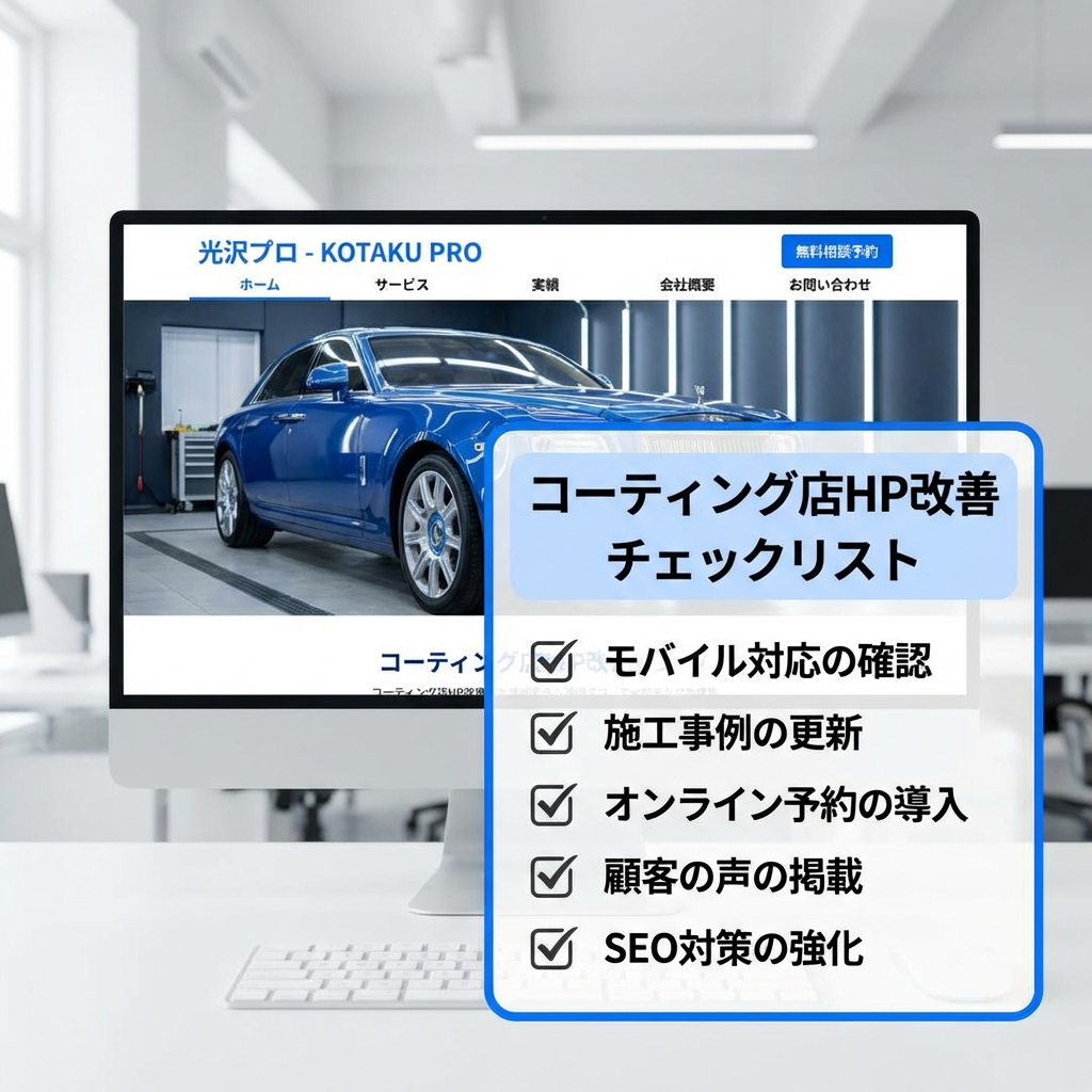 自動車コーティング店のHP改善チェックリスト